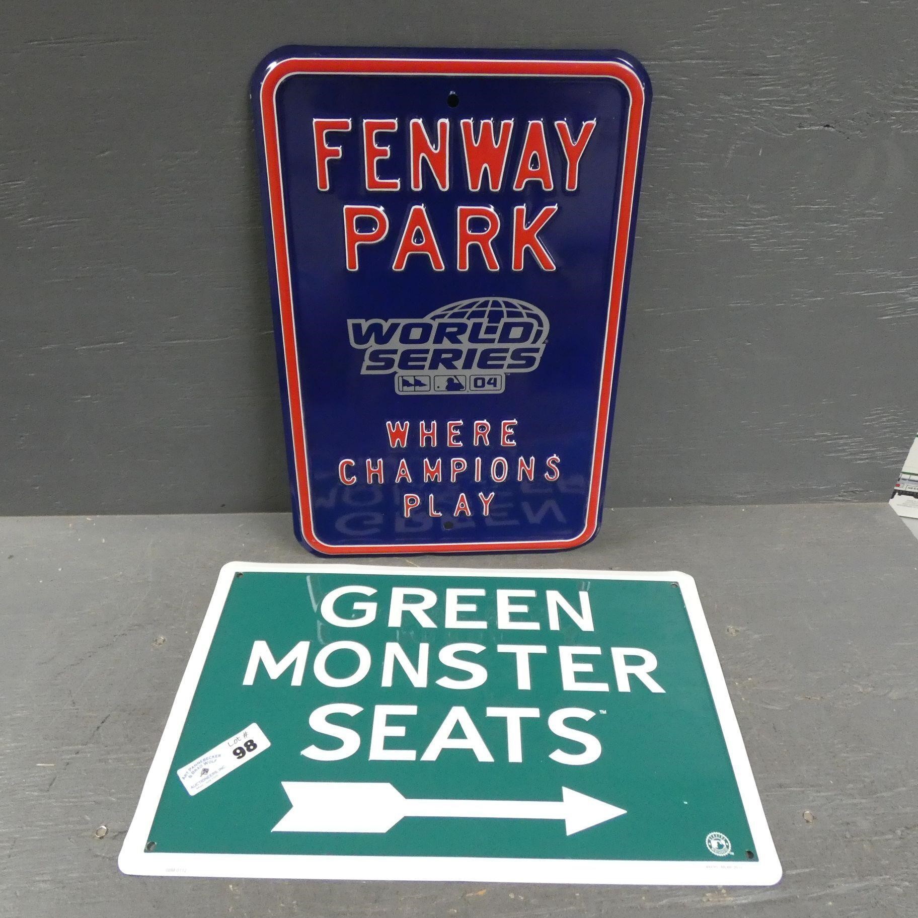 Fenway Park & Green Monster Metal Signs