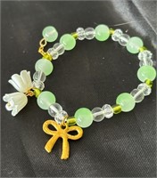 light green lily flower bracelet