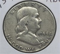 OF)  1954 Franklin half dollar condition fine