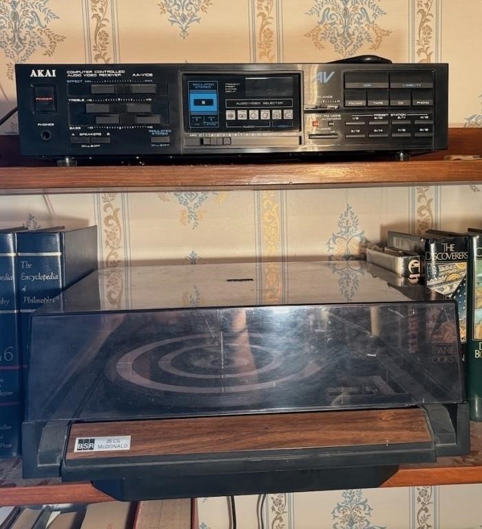 Akai Receiver and BSR  Record Player