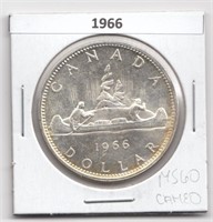 1966 Canada $1 Silver Dollar Coin