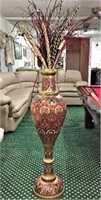 Large Painted Brass Urn