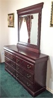 Wood and Composite Dresser with Mirror