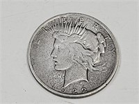 1922 Silver  Peace Dollar Coin