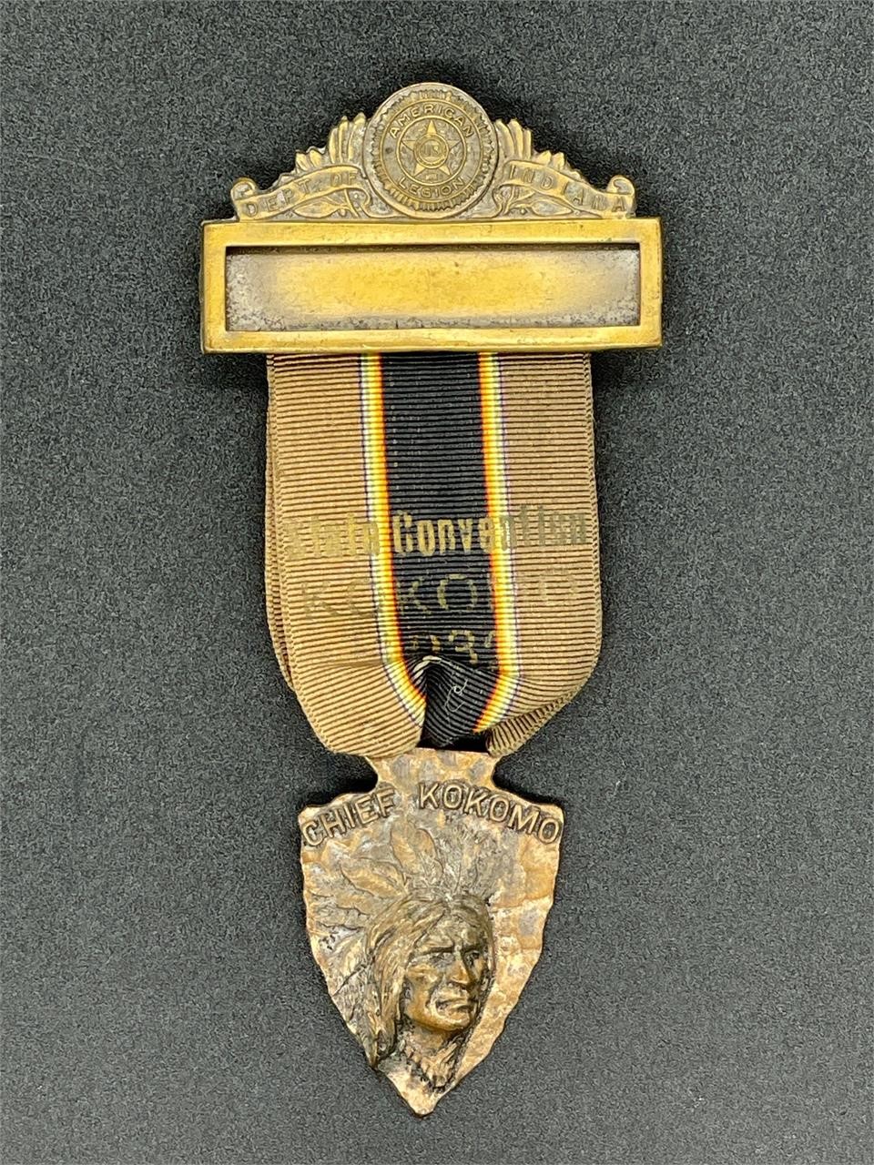 1934 Kokomo, IN American Legion state con. pin
