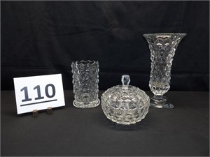 Fostoria Vases & Covered Dish