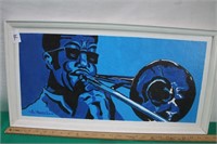 M/C Jazz Player Painting on Board / An"Angelia