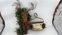 Christmas Reindeer Wreath and Letter Basket