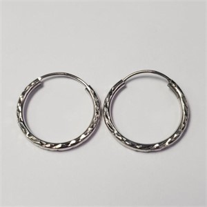 $50 Silver Small Hoop Apx 20Mm Earrings