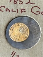 1852 CALIFORNIA 1/2 DOLLAR GOLD COIN