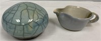 Raku Style Crackle Glazed Rattler and Bowl