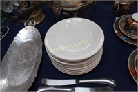 9 HOMER LAUGHLIN FIESTA WHITE SALAD PLATES