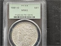 1881 - O  Graded  MS63 Morgan Silver Dollar Coin