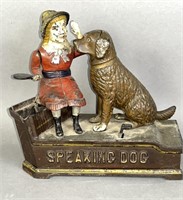 Early speaking dog mechanical bank ca. 7/14/1885