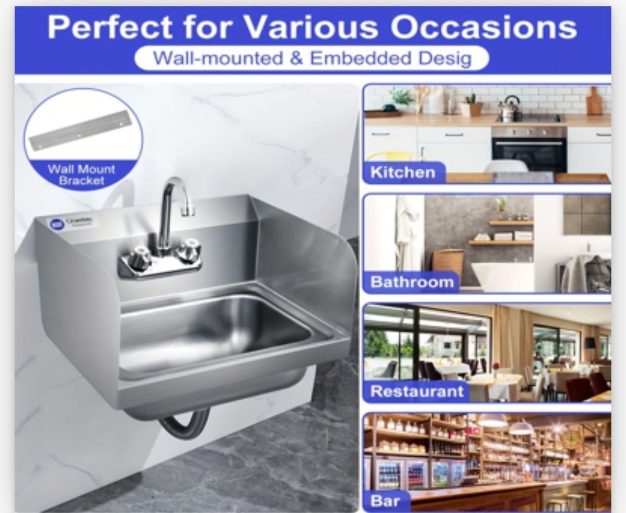 Msrp$250 Stainless Steel SinkWall Mount Sink