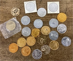 Group of sports tokens