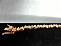 Sterling Silver Gold Plated Tennis Bracelet