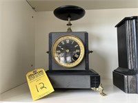 MANTEL CLOCK - HT COOK & CO - TOLEDO OH - MARBLE B