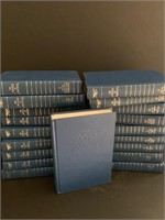 19 Piece Lot Decorative Blue and Gold Books