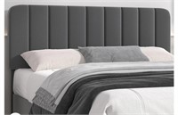 Full Size Upholstered Bed Frame  Dark Grey