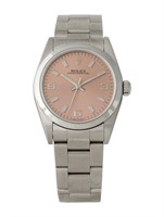 Rolex Oyster Perpetual Salmon Dial Ss Watch 30mm