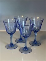 Vintage Fostoria Avon American Blue Goblets