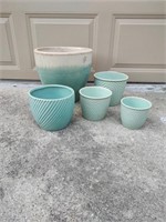 5 Ceramic Flower Pots