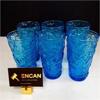 6 Anchor Hocking Milano Cobalt Tumblers