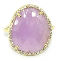 Gold Plated 925 Sterling Silver 9.20 ct Ruby Ring