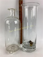 Large clear glass carafes