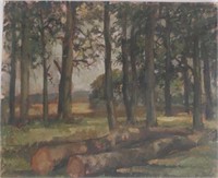 Antique Forest Landscape, Oil on Canvas