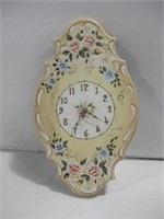 Wood Rose Hand Painted Wall Clock See Info