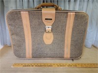 Saks Firth Avenue Leather Trim & Tweed Luggage