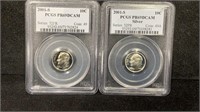 2001-S, 2001-S Silver PCGS PR69DCAM (2) Proof