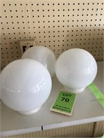 group of  white glass globes see images