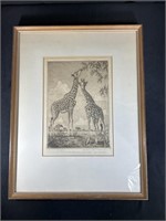 "Giraffe" Etching by Moore