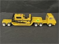 TONKA FLATBED TRACTOR & TRAILER WITH DOZER