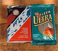 2 Unopened Baseball Foil Packs