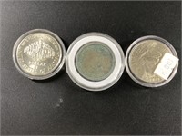 3 Silver coins: 1987 P, US Constitution silver dol