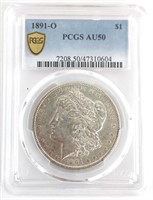 1891-O U.S. Morgan Silver Dollar PCGS AU 50