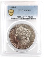 1898-S U.S. Morgan Silver Dollar PCGS MS 61