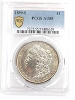 1899-S U.S. Morgan Silver Dollar PCGS AU 55