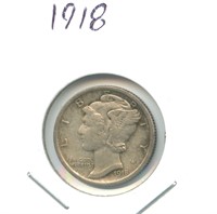 1918 Mercury Silver Dime