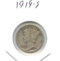 1919-S Mercury Silver Dime
