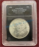 1921S brilliant uncirculated Morgan silver dollar