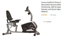 Sunny Health & Fitness Recumbent Exercise Bike