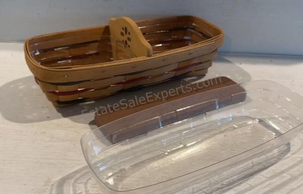 LONGABERGER Cracker Basket with Wooden Divider,