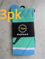 3pk DeFeet Extra Mile Unisex Cycling Socks Size M