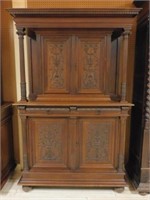 Henri II Style Walnut Cabinet.
