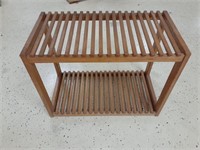 wood slat small end table